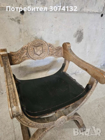 Римско кресло с дърворезба, снимка 3 - Дивани и мека мебел - 51395924