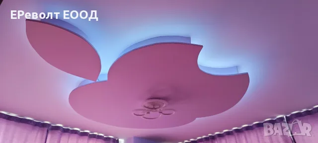 ОСВЕТЛЕНИЕ С ЧЕТИРИЦВЕТНА LED ЛЕНТА НА ФИГУРИ ОТ ГИПСОКАРТОН 01 - ЕРеволт ЕООД