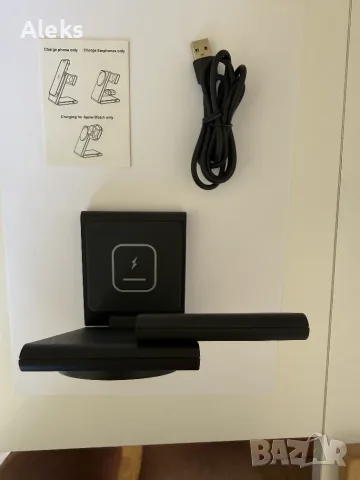 3 в 1 Магнитна безжична станция за зареждане 20 W за iPhone 15/14/13/12, Apple Watch, AirPods-черен, снимка 6 - Безжични зарядни - 56199270