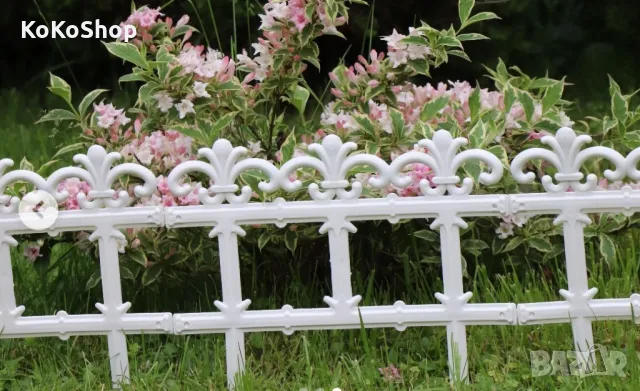 Бяла ограда-350х34 см./декоративна ограда, снимка 2 - Огради и мрежи - 49638584