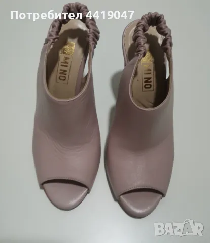 Сандали пепел от рози Mino №36, снимка 3 - Дамски обувки на ток - 49550016