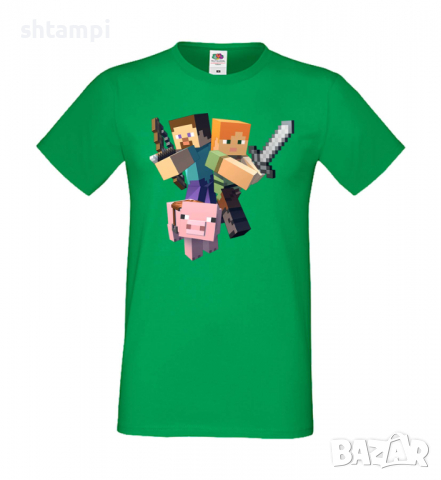 Мъжка тениска майнкрафт Minecraft 2,Minecraft,Игра,Забавление,подарък,Изненада,Рожден Ден., снимка 8 - Тениски - 36495016