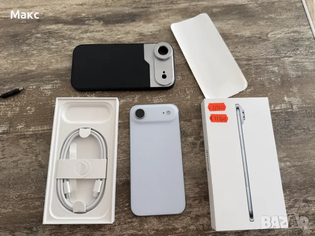 iPhone Air 256GB Sky Blue – отлично състояние, батерия 92%