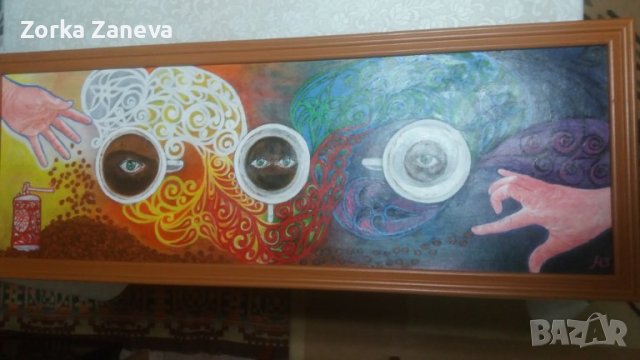 	Авторска картина с рамка,96/36 см., снимка 3 - Картини - 44151121