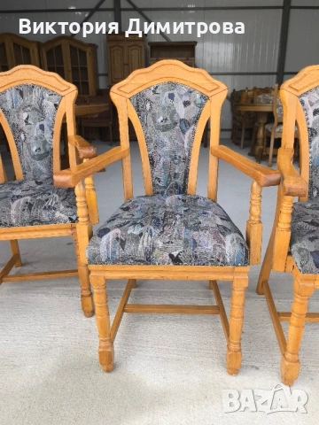 Комплект от 6 трапезни стола с подлакътници 