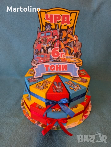Картонена торта Трансформърс