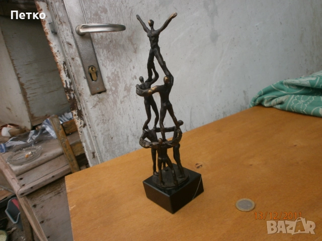 Стара масивна бронзова скулптура статуетка, снимка 14 - Антикварни и старинни предмети - 52606459