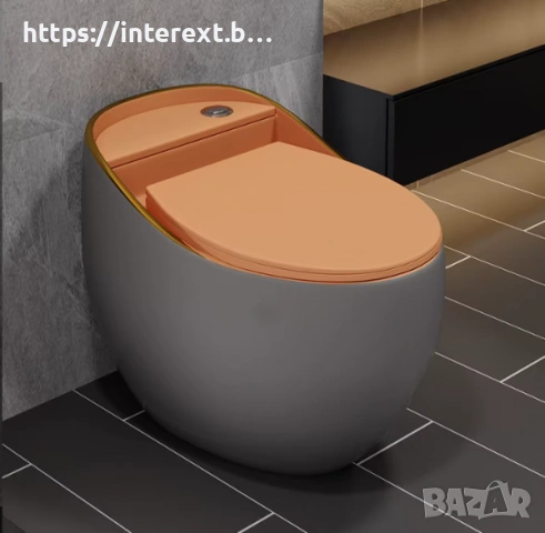 Дизайнерски яйцевиден моноблок – Сив мат с оранжев капак