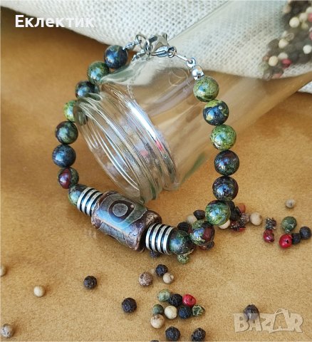 Унисекс гривна с Дзи мънисто и яспис Драконова кръв, снимка 7 - Гривни - 39736569