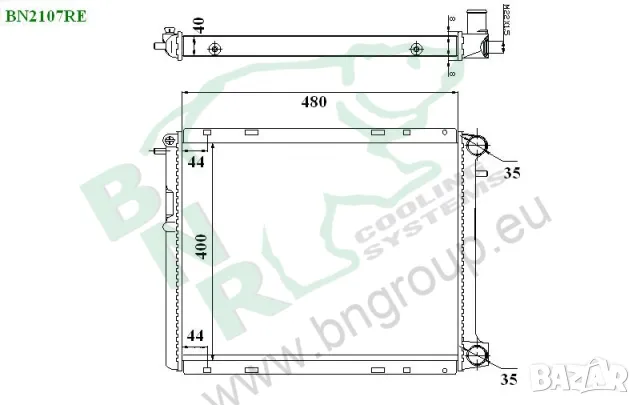 Воден радиатор BNR за RENAULT BN2107, снимка 3 - Части - 14435247