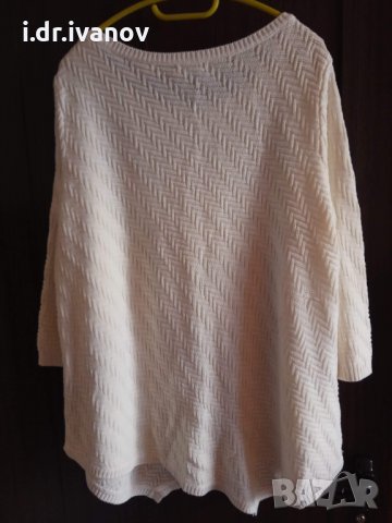 бяла асиметрична блуза плетиво , снимка 2 - Блузи с дълъг ръкав и пуловери - 31275581