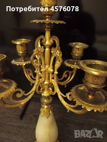 Масивен свещник за 5свещи, снимка 2 - Други ценни предмети - 54325414