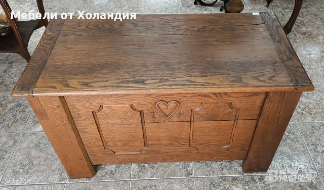 Антикварен дъбов сандък/ракла, снимка 2 - Антикварни и старинни предмети - 53368135