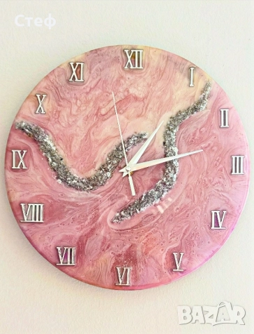 Часовници с епоксидна смола и кристали!, снимка 3 - Декорация за дома - 52720317