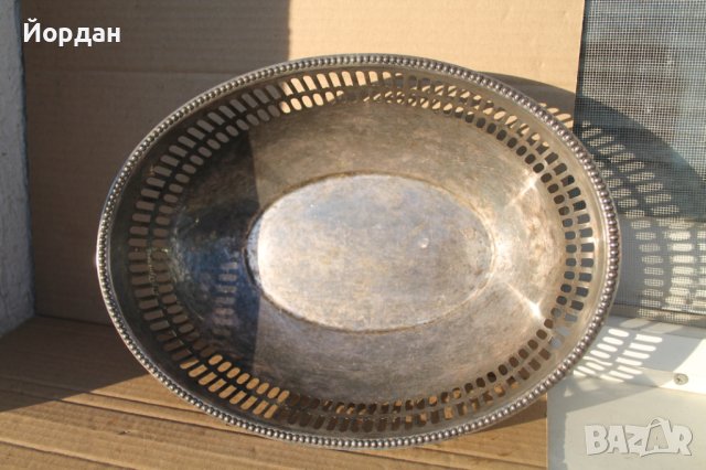 Посребрена фруктиера , снимка 6 - Антикварни и старинни предмети - 44420816