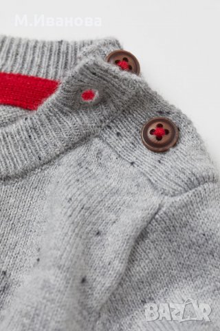 Коледен пуловер  H&M 3-6-9 месеца, снимка 2 - Бебешки блузки - 31805987