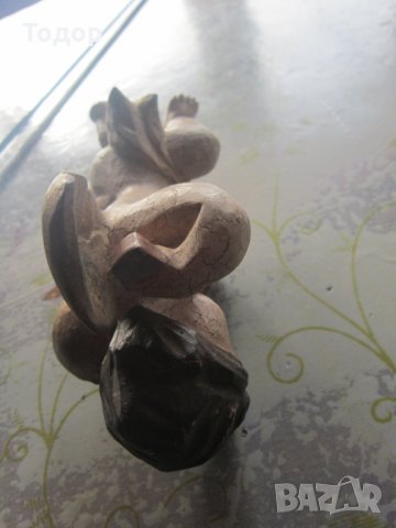 Уникална позлатена дървена кукла ангел ангелче 19 век, снимка 6 - Колекции - 31782119