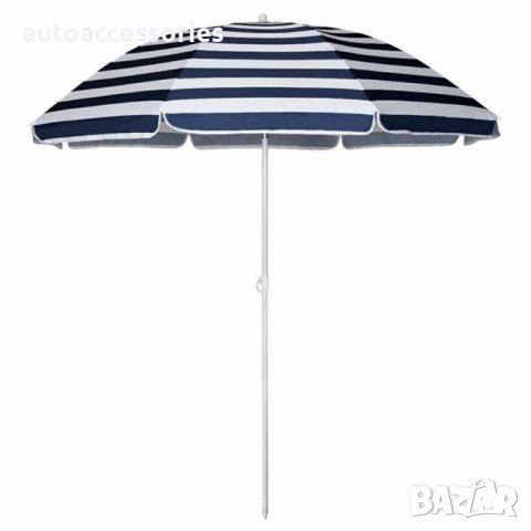3000053623 Плажен,градински чадър чупещ XL син AG228, снимка 1 - Градински мебели, декорация  - 37154402