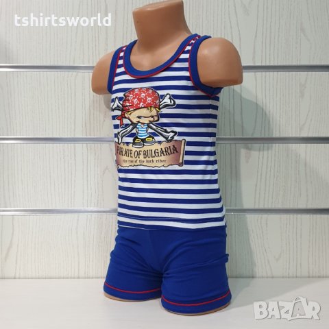 Ново детско моряшко комплектче с трансферен печат Пират, 12-18 месеца, снимка 5 - Комплекти за бебе - 33839193
