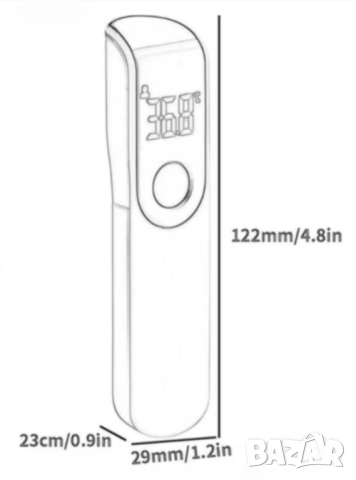 Нов безконтактен инфрачервен термометър за чело 25 лв., снимка 4 - Други - 51779493