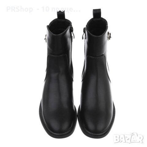 Дамски боти до глезена, еко кожа, ЧЕРЕН или БЕЖОВ, снимка 3 - Дамски боти - 52022321