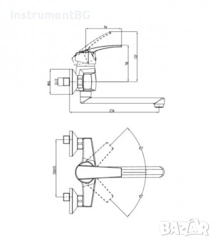 Стенен смесител MAKENA ASTOR II, снимка 2 - ВИК - 38299313