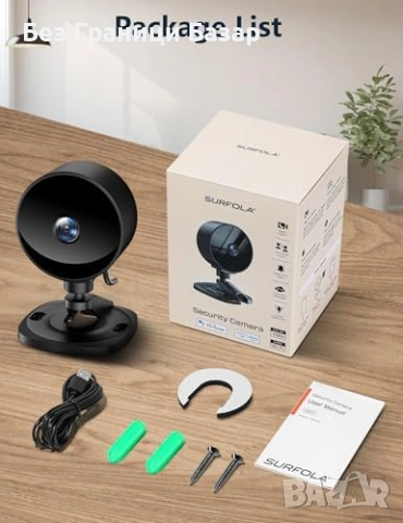 Нова мини Вътрешна охранителна камера AI детекция нощно виждане 1080P, снимка 8 - IP камери - 54033927