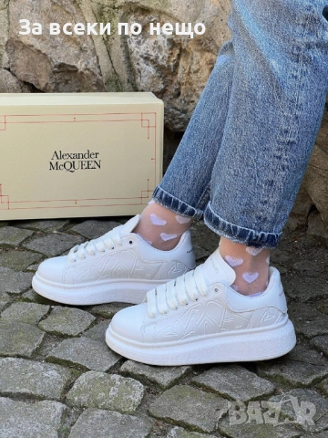Alexander McQueen Дамски Бели Маратонки👟Дамски Спортни Обувки Александър Макуин👟Сникърси Код E814, снимка 3 - Маратонки - 51477439