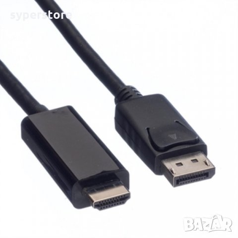 Кабел DisplayPort - HDMI 2м, 4K Черен Digital One SP01256 DP M към HDMI M, снимка 3 - Кабели и адаптери - 31438916