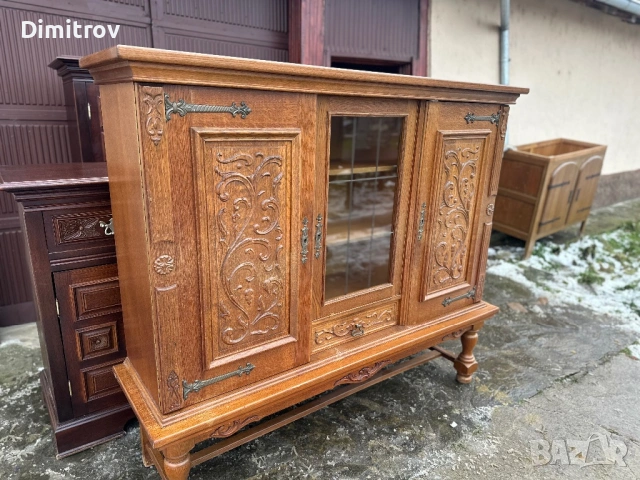 Дървена витрина / шкаф – класически стил, снимка 2 - Секции и витрини - 53959038