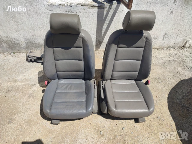 Предни седалки сива кожа с подгрев за Ауди а6 ц6 4ф Audi A6 c6 4f