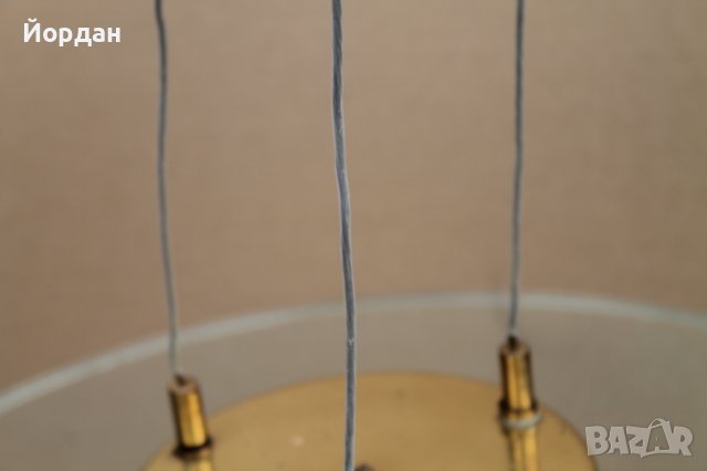 Немски абажур-стъкло и месинг, снимка 3 - Антикварни и старинни предмети - 42434831