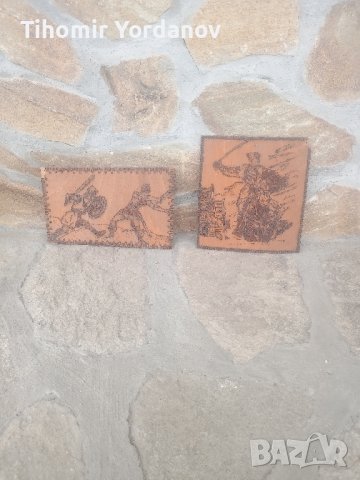 Пирографирана картина -2 броя., снимка 6 - Антикварни и старинни предмети - 44351942