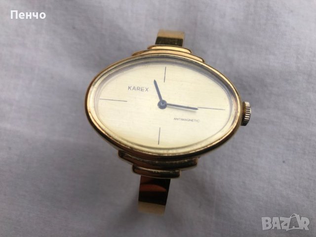 стар ръчен часовник - гривна"KAREX" - за дами, снимка 5 - Антикварни и старинни предмети - 39965151
