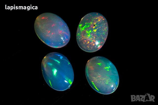 4 броя етиопски опал 3.30ct 8x6mm овални кабошони, снимка 3 - Други - 42733564
