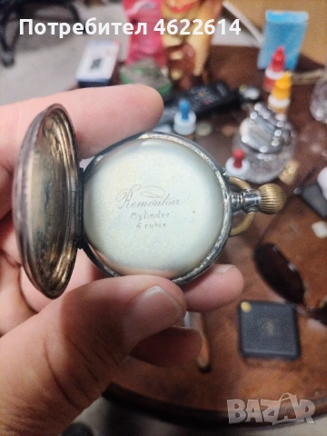 СТАР ДЖОБЕН СРЕБЪРЕН ЧАСОВНИК , снимка 3 - Джобни - 54289417