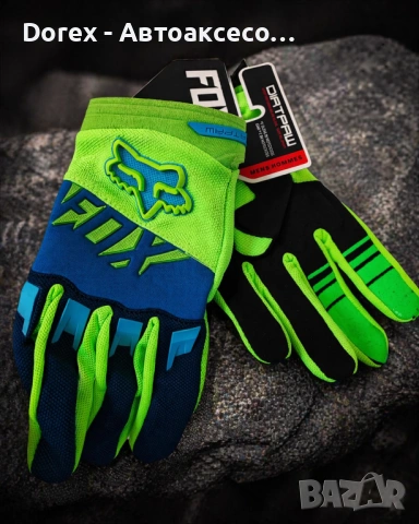 Ръкавици за мотор зелени Fox - размери M, L, XL, XXL
