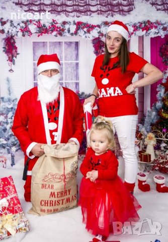 Коледни тениски за фотосесия, снимка 12 - Тениски - 42378775