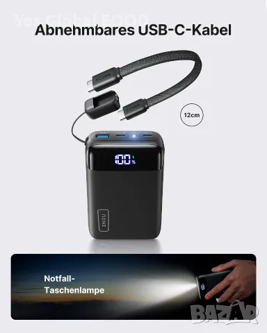 INIU Power Bank 20000 mAh 22,5 W USB-C черна, снимка 5 - Външни батерии - 55749838