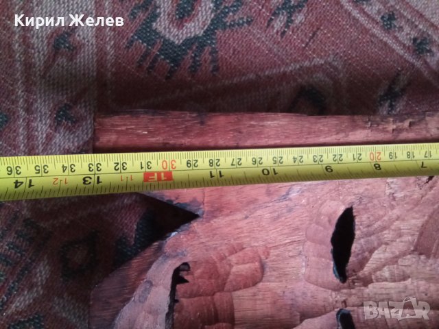Махагонова маска ритуална стара дървена традиционно изкуство от Африка 43738, снимка 10 - Колекции - 44334958