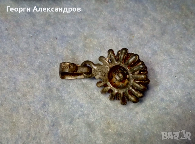 Стар СРЕБЪРЕН МЕДАЛЬОН - ТАРАЛЕЖ Оксидирано СРЕБРО 925, снимка 7 - Колиета, медальони, синджири - 54307704