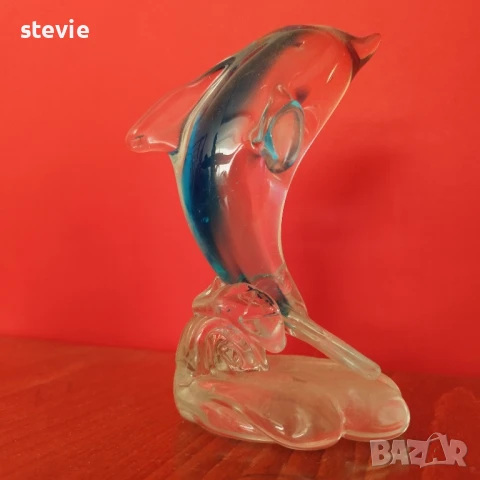 Стъклен делфин, снимка 2 - Декорация за дома - 50945789