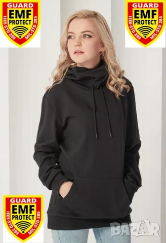 Екраниран Суичър със Сребърни Нишки Защита от Електромагнитно Излъчване Качулка Цялостна Защита Лице, снимка 4 - Други - 42520506