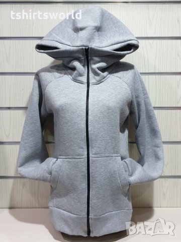 Нов дамски суичър с ЦИП и качулка в сив цвят, снимка 16 - Суичъри - 31125505