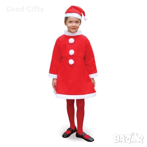 Коледен детски костюм на Дядо Коледа за момиче