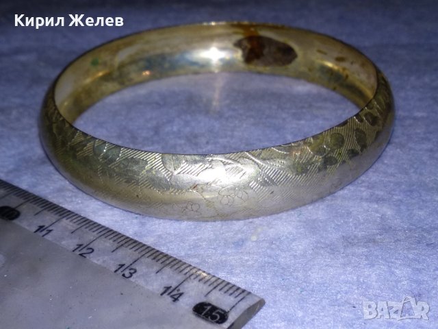 СТАРА ПОСРЕБРЕНА ФЛОРАЛНО ОРНАМЕНТИРАНА ВИНТИДЖ - АРТ СТОМАНЕНА ГРИВНА 37991, снимка 5 - Гривни - 40867566