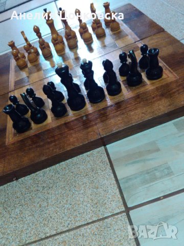 Стар реставриран шах с масивни дървени фигури, снимка 3 - Антикварни и старинни предмети - 42369047