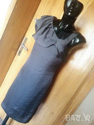 Официална маслено сива рокля М, снимка 6 - Рокли - 15229830