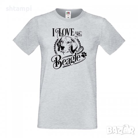 Мъжка тениска I Love My Beagle Dog,Куче, животно,подарък,изненада, снимка 4 - Тениски - 36932769