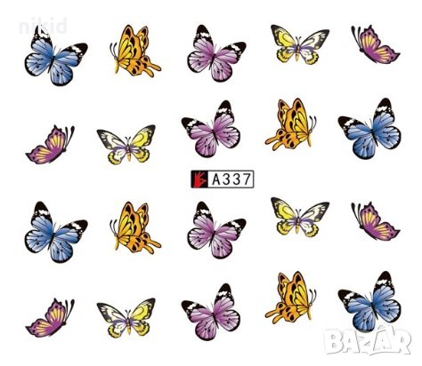 A337 пеперуди татос ваденки водни стикери маникюр